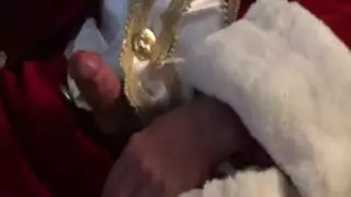استمناء عيد ميلاد إباحي: قضيب سانتا يحتاج فتحة ضيقة لينفجر فيها