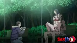 رسوم متحركة إباحية ليلاً: جنس قوي في الحديقة مع عدة بنات مثيرات