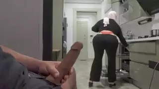 خيال شرجي لزوجة الأب المحجبة يتحقق مع زوج الأم المتلهف