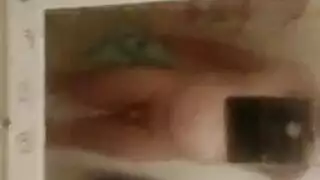 public porn: horny couple fucking in front of a mirror