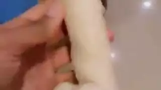 تنظيف الزوج الديوث بعد جلسة الجنس الجماعي لزوجته