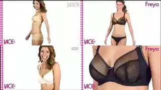 المرأة الممتلئة في الدانتيل تأخذ حمولات متعددة على الكاميرا