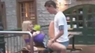 young booty takes a hard pounding outside