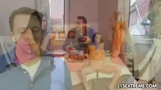 خيال جنس جماعي عند الشلال: كاثيا تتلقى سائلاً منويًا متعددًا أمام الجمهور