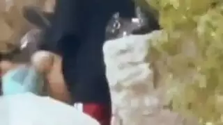 زوجان مثاران يهيمان: قذف داخلي في مكان عام هادئ